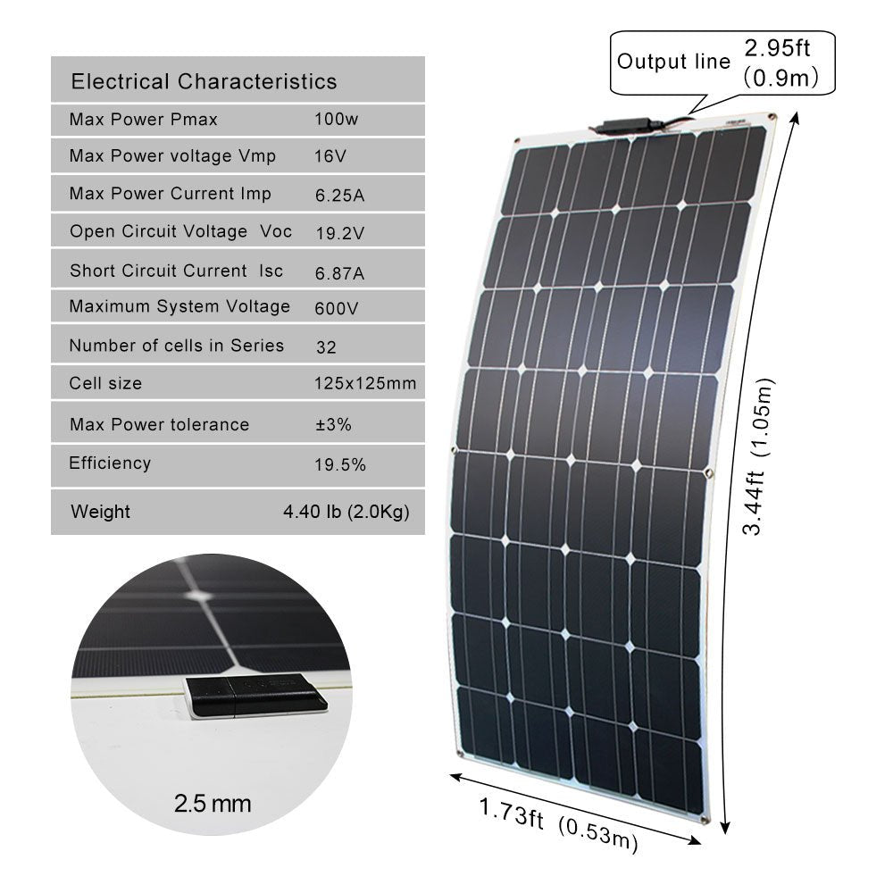 FlexiWatt Solar Panel 100W/200W - Solar Power & Charging - VibeGreen