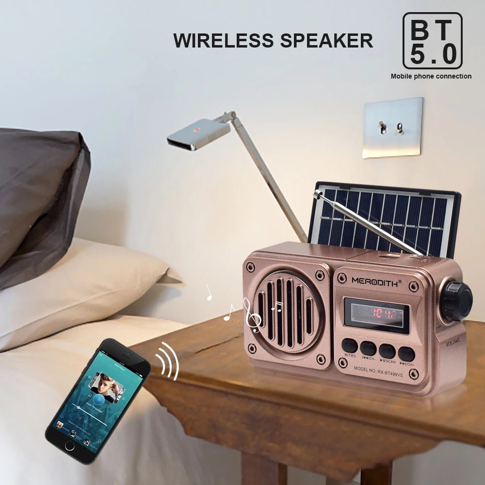 Sun Wave Retro Solar Radio Speaker - Solar Power & Charging - VibeGreen
